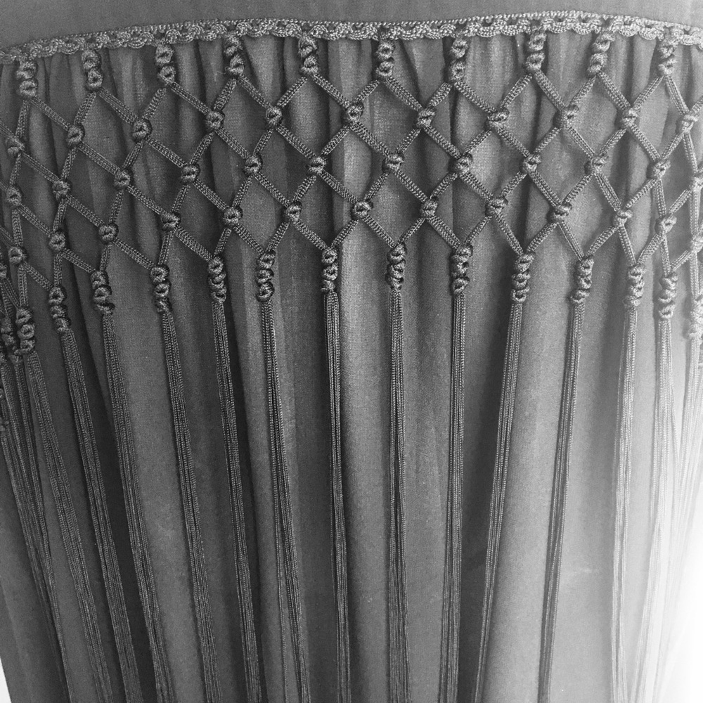 BCBG ladies Black fringe top